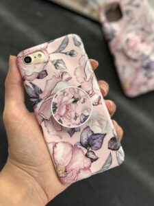 قاب موبایل آیفون گل نقاشی + پاپسوکت رایگان ( 1025 ) ( 1026 )