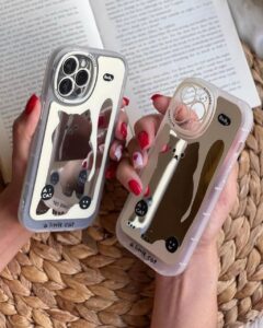 قاب موبایل آیفون گربه آیینه ای محافظ لنزدار - تصویر 2