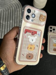 قاب موبایل آیفون جاکارتی خرسی بند ست - تصویر 2