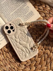 قاب موبایل آیفون شنل زنجیر مرواریدی محافظ لنزدار - تصویر 3