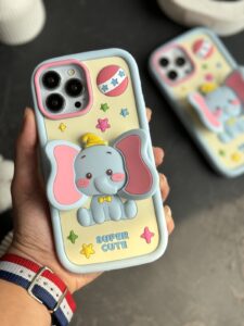 قاب موبایل آیفون بچه فیل دامبو گوش استندشو