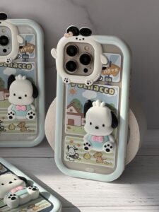 قاب موبایل آیفون سگ نگهبان پوچاکوی برجسته دوربین طرح دار