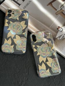 قاب موبایل آیفون گل فلزی پشت بیرنگ ( 1056 ) - تصویر 2