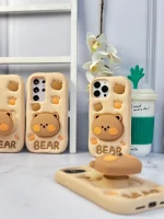 قاب Bear سیلیکونی استند شو آیفون ، سامسونگ ، شیائومی (کدC1519) - تصویر 5