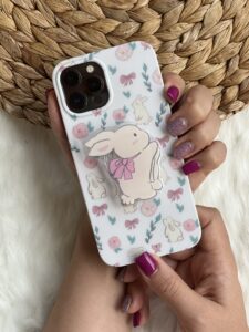 قاب موبایل آیفون خرگوش پاپیون دار + پاپسوکت ست - تصویر 2