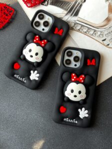 قاب موبایل آیفون میکی موس عشق سیلیکونی پاپ سوکت چسبیده - تصویر 2
