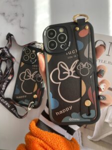 قاب موبایل آیفون میکی موس دیزنی + بند بلند یک طرفه