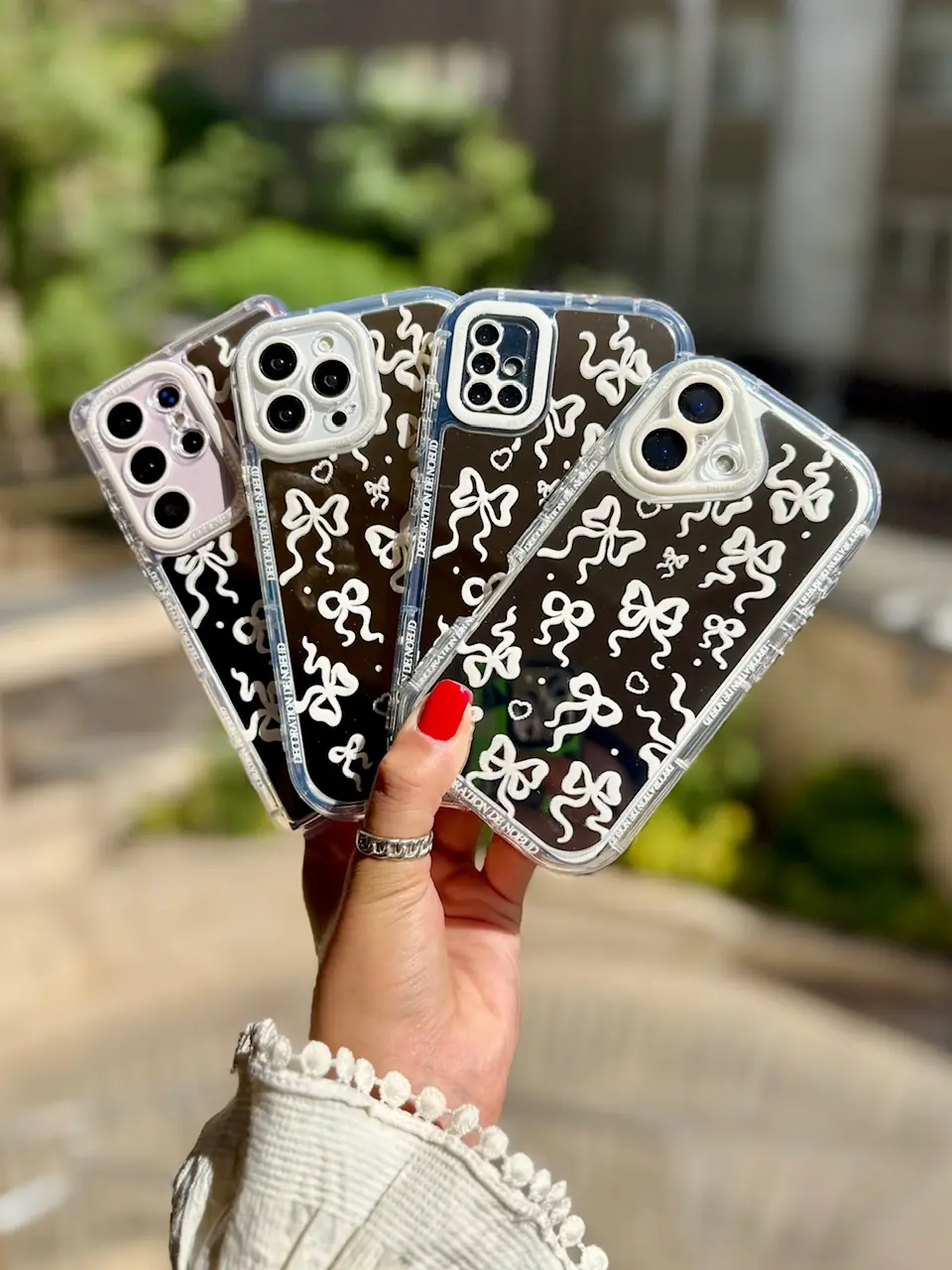 8de55c قاب پاپیون سفید آینه ای آیفون و اندروید (کدC2024) - تصویر 1