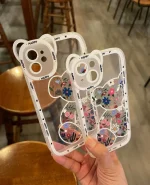 قاب خرس گلدار سفید با ایرپاد ست (کدc1020) - تصویر 2