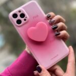 قاب موبایل آِفون قلب دورنگ پاپ سوکت قلبی محافظ لنزدار - تصویر 2