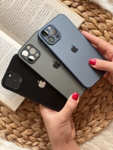 قاب موبایل آیفون جنتلمن پشت گلس محافظ لنزدار - تصویر 2