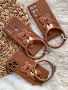 قاب موبایل سامسونگ خرس برانچ قهوه ای سیلیکونی + حلقه ست - تصویر 3