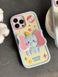 قاب موبایل آیفون بچه فیل دامبو گوش استندشو - تصویر 3
