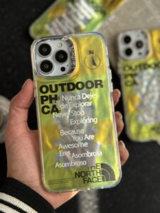 قاب موبایل آیفون نورث فیس فسفری شبرنگ