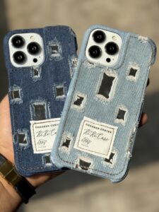قاب موبایل آیفون جین و پارچه زاپ دار - تصویر 2
