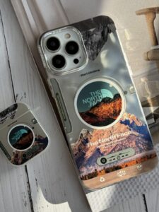 قاب موبایل آیفون موزیکال نورث فیس ( The North face ) کرومی - تصویر 3