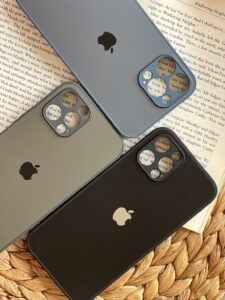 قاب موبایل آیفون جنتلمن پشت گلس محافظ لنزدار