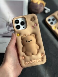 قاب موبایل آیفون خرس فیجت برجسته