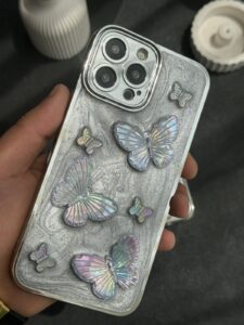 قاب موبایل آیفون پروانه برجسته کریستالی