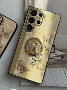 قاب موبایل سامسونگ پروانه نگین دار سواروسکی استندشو - تصویر 2