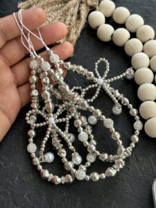 آویز و بند شاینی سیلور گره پاپیون