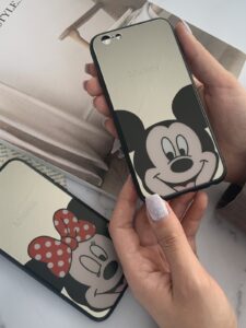 قاب موبایل آیفون میکی مینی پسر و دختر آیینه ای - تصویر 2