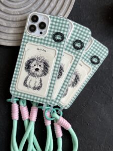 قاب موبایل آیفون سگ نقاشی کیوت جاکارتی + بندست - تصویر 2