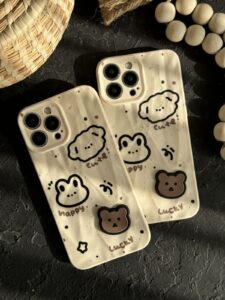 قاب موبایل آیفون خرس صخره ای قهوه ای برجسته - تصویر 2