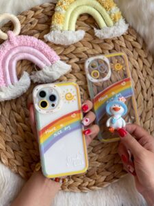 قاب موبایل آیفون خورشید و جوجه اردک رنگین کمان - تصویر 2