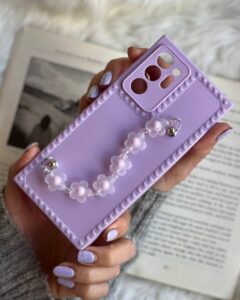 قاب موبایل آیفون گل لوندر بندی یاسی - تصویر 2