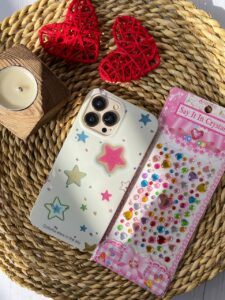 قاب موبایل آیفون ستاره های شنی به همراه صفحه کریستالی چسبی