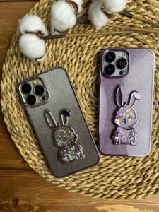 قاب موبایل آیفون خرگوش پولکی آکواریومی اکلیلی محافظ لنزدار