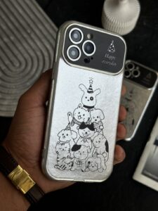 قاب موبایل آیفون پارتی سگ و گربه کرومی - تصویر 3