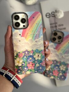 قاب موبایل آیفون دنیای فانتزی ابر و رنگین کمان