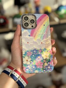 قاب موبایل آیفون دنیای فانتزی ابر و رنگین کمان - تصویر 2