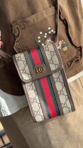 کیف فری سایز یک طرفه گوچی فونتی + بندچرمی - تصویر 3