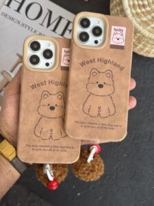 قاب موبایل آیفون دم پاپی سگ زنگوله دار - تصویر 2