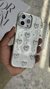 قاب موبایل ( آیفون - سامسونگ ) قلب دکوراتیو فلزی بیرنگ