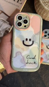 قاب موبایل آیفون سبز پاستلی محافظ لنزدار