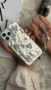 قاب موبایل آیفون قلب شاینی لاو + بندست