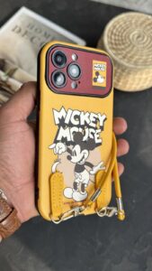 قاب موبایل آیفون میکی موس لیمویی + بندست - تصویر 2