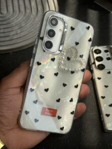 قاب موبایل سامسونگ قلب ریز خال خالی صدفی - تصویر 3