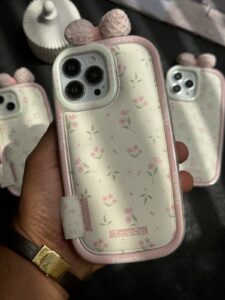 قاب موبایل آیفون گل دریا پاپیون بالشتی