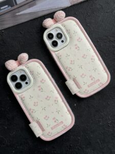 قاب موبایل آیفون گل دریا پاپیون بالشتی - تصویر 3