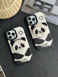قاب موبایل آیفون پاندا پاپسوکت پشمالو - تصویر 3