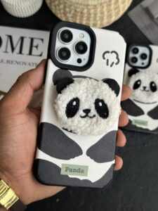 قاب موبایل آیفون پاندا پاپسوکت پشمالو
