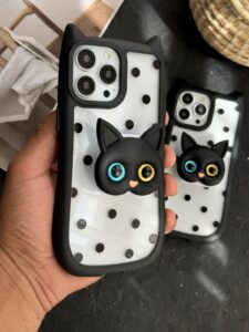 قاب موبایل آیفون گربه اسپاتی پاپسوکت آیینه ای