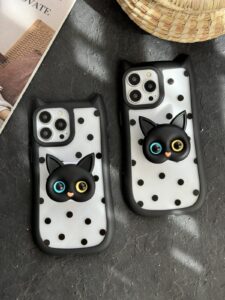 قاب موبایل آیفون گربه اسپاتی پاپسوکت آیینه ای - تصویر 2