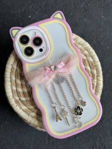 قاب موبایل گربه آویزدار پاریس و شنل - تصویر 3