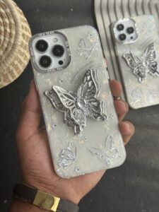 قاب موبایل آیفون پروانه سه بعدی بال متحرک استندشو